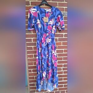 NWT Anthropologie Abel the Label Boho Floral high low flow maxi dress Size L